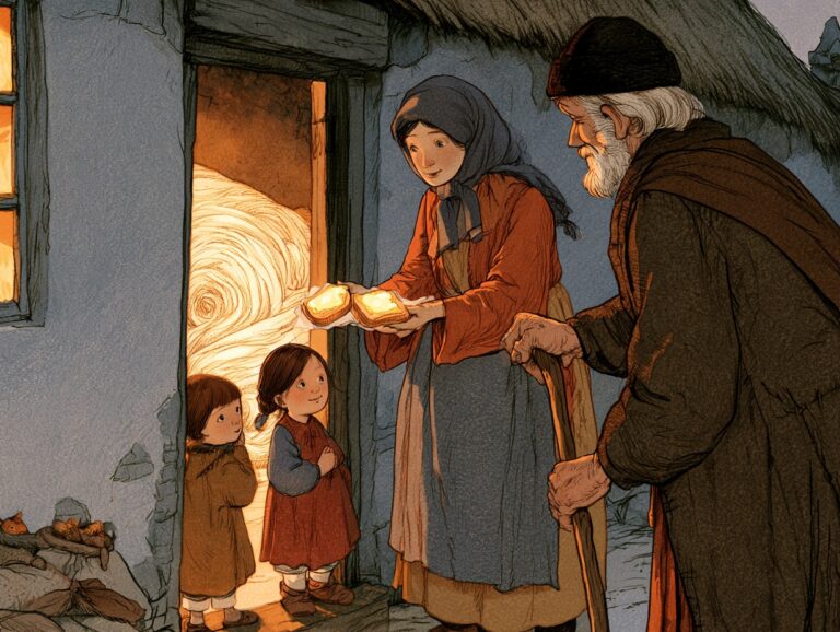 Ilustrace k pohádce Almužna