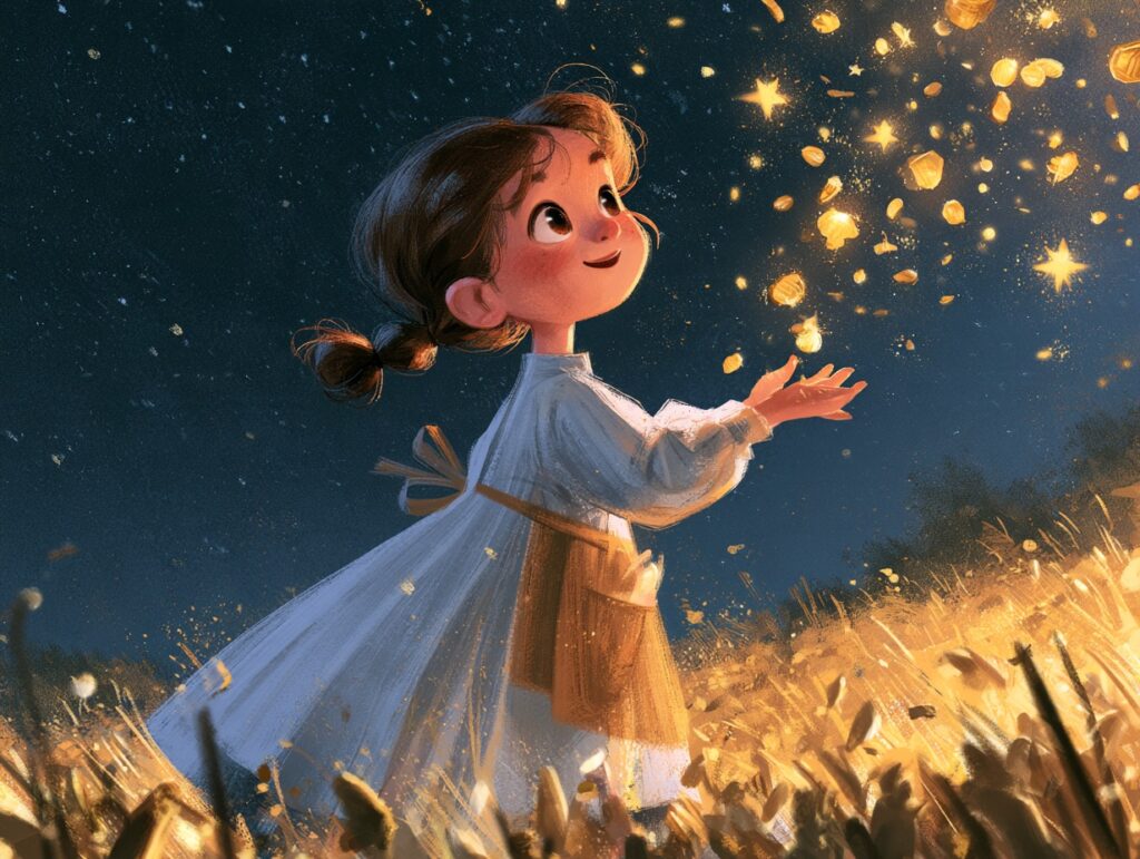 Ilustrace k pohádce Andělské zlaťáčky