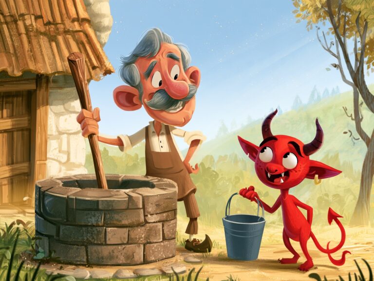 Ilustrace k pohádce Čert a Cigán