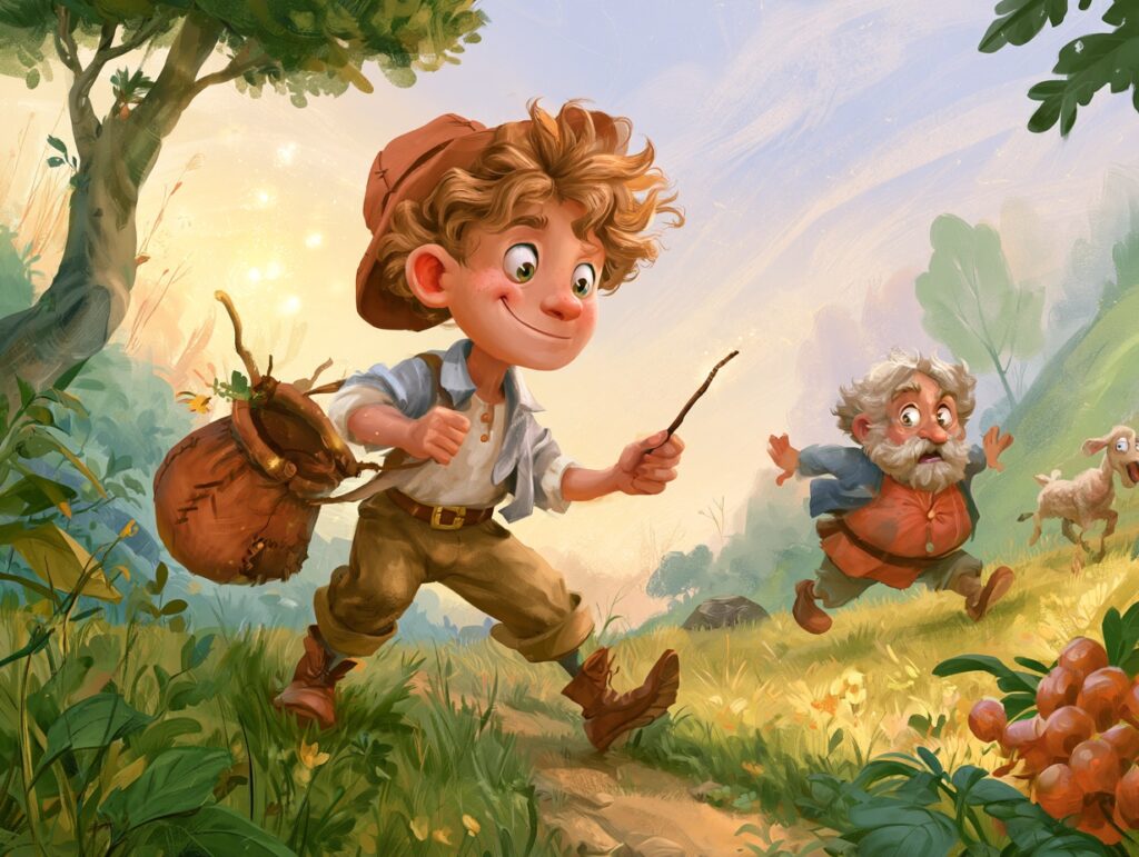 Ilustrace k pohádce Hup do mošny!