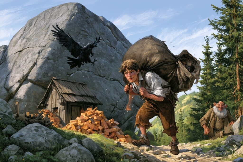 Ilustrace k pohádce Krakonoš a líný Filip