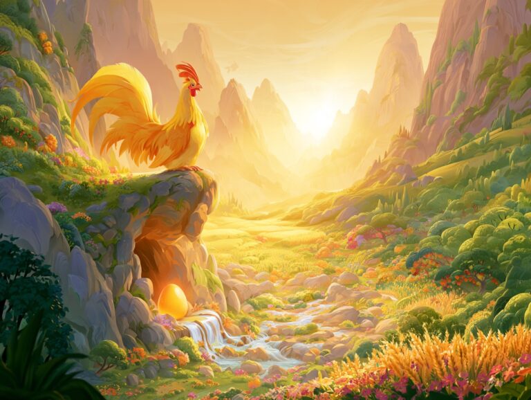 Ilustrace k pohádce O božím kohoutu
