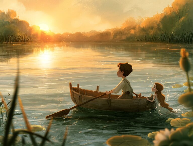 Ilustrace k pohádce O převozníkově synovi a vodní panně
