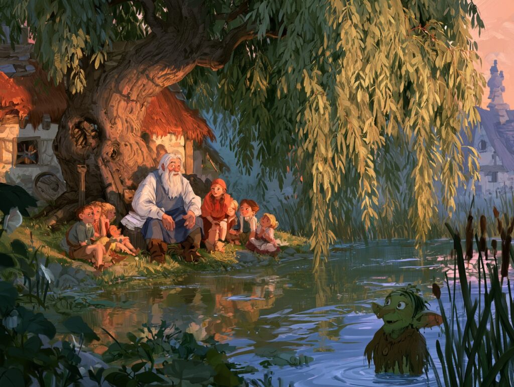 Ilustrace k pohádce O vodníkově ženě