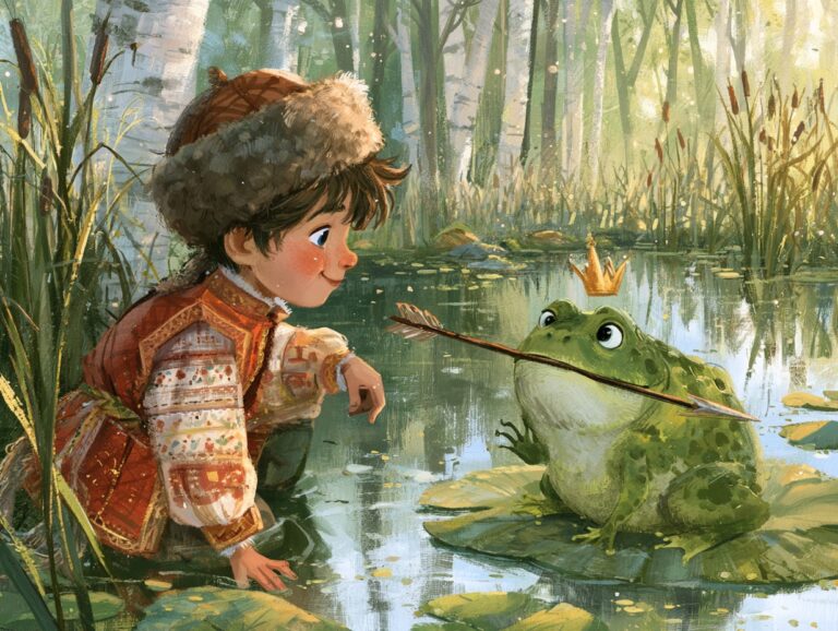Ilustrace k pohádce O žabce královně