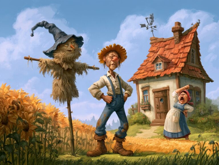 Ilustrace k pohádce O zlé selce a chlupatém hastroši