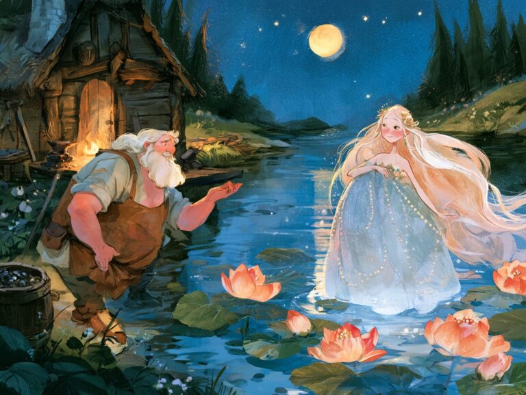 Ilustrace k pohádce O zlém pánovi a vodní Rusalce
