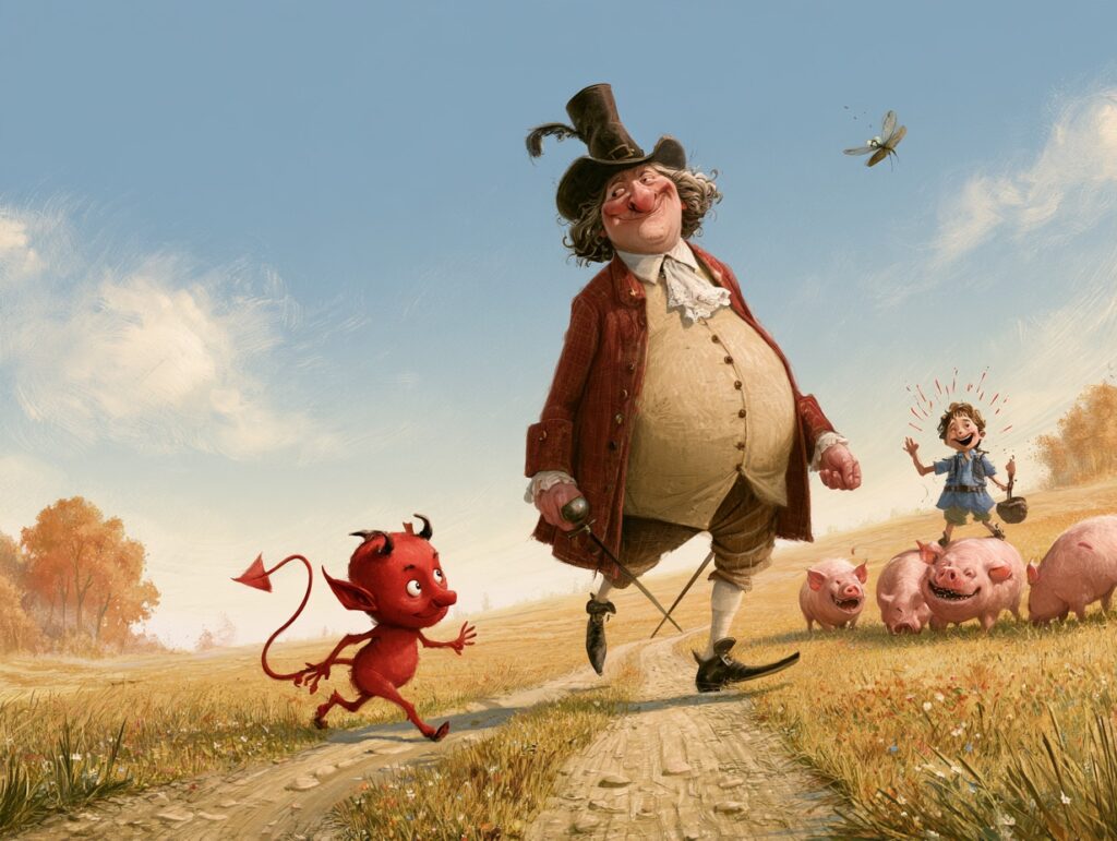 Ilustrace k pohádce Pán a čert