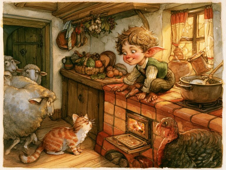 Ilustrace k pohádce Raráš v ovčárně