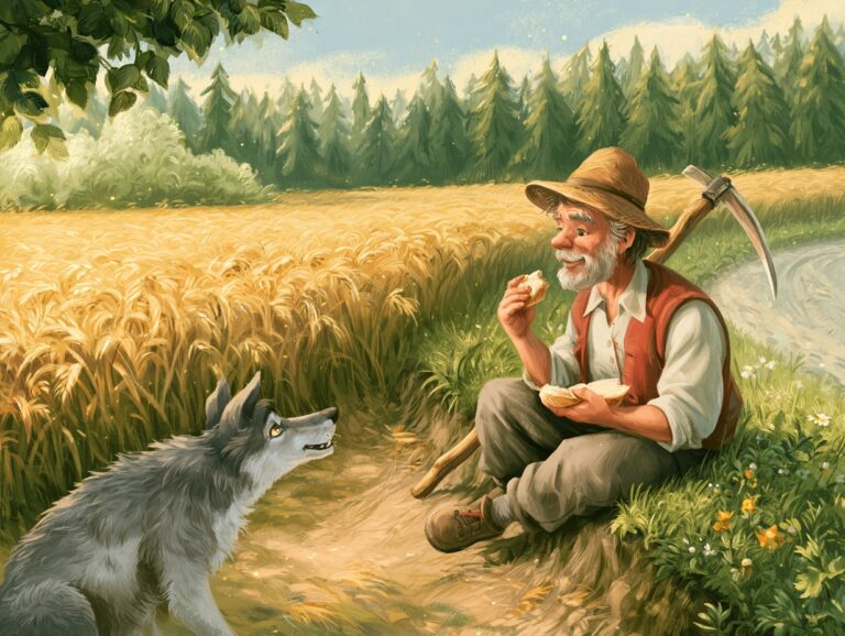 Ilustrace k pohádce Vlk a sekáč